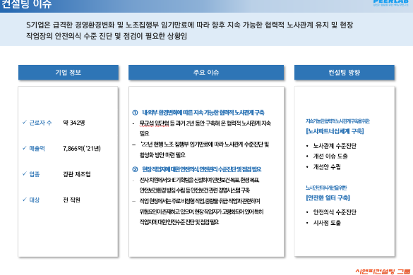 [일터혁신컨설팅] 강관 제조공장의 노사파트너십체계 구축, 안전한 일터 구축 컨설팅 사례