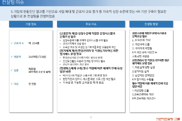 [일터혁신컨설팅] 화학제품 제조 및 유통 기업 평가체계개선, 평생학습체계 구축, 고용문화 개선 사례