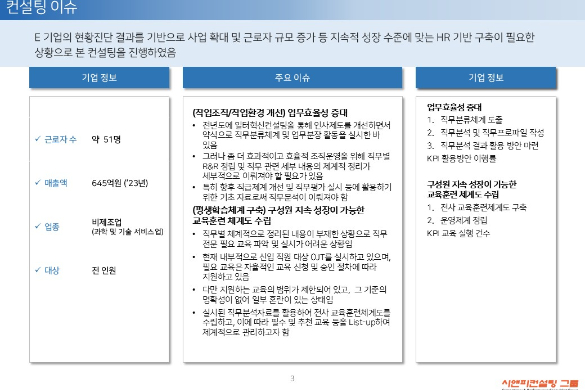 [일터혁신컨설팅] 환경 관련 컨설팅 및 서비스업 평생학습체계 구축, 작업조직 및 작업환경 개선 사례