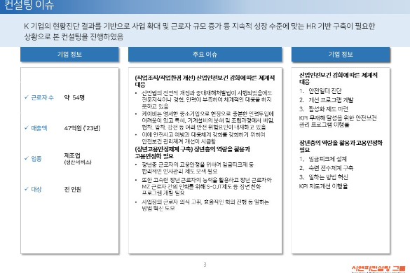 [일터혁신컨설팅] 생산 서비스 및 상품 중개 기업 작업조직 및 작업환경 개선, 장년고용안정체계 구축 사례