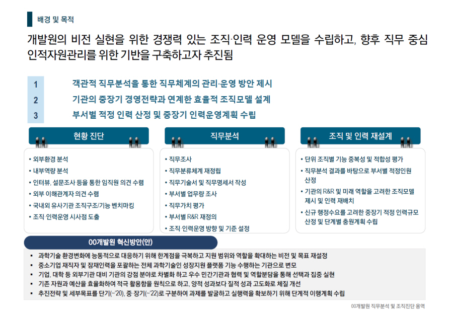 [HRM/조직진단] 2020 00개발원 직무분석 및 조직진단 용역